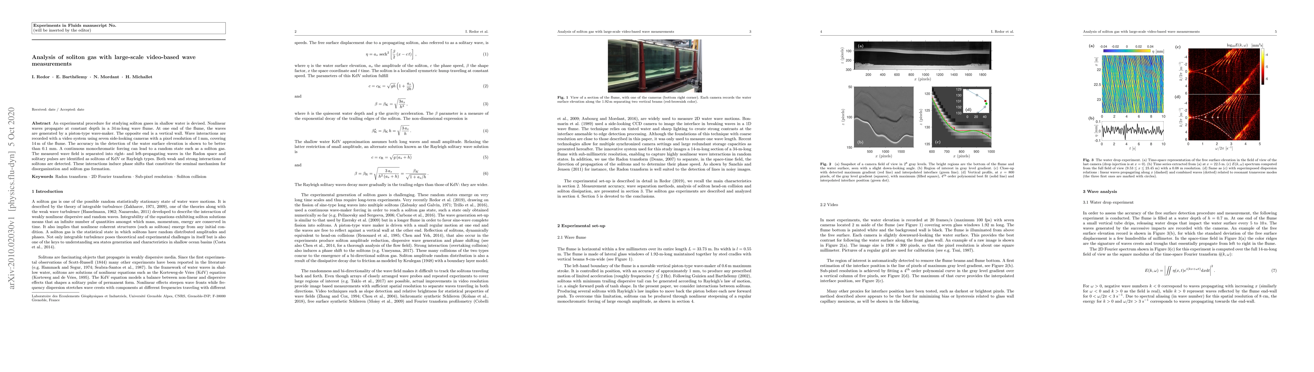 Thumbnail for Analysis of soliton gas with large-scale video-based wave measurements