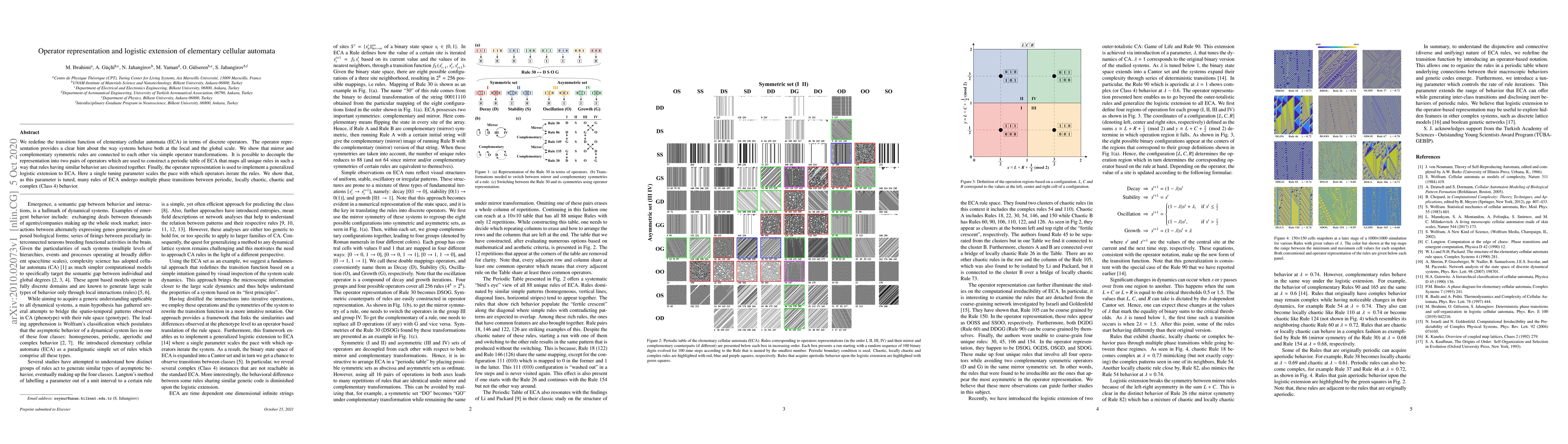 Thumbnail for Operator representation and logistic extension of elementary cellular
  automata