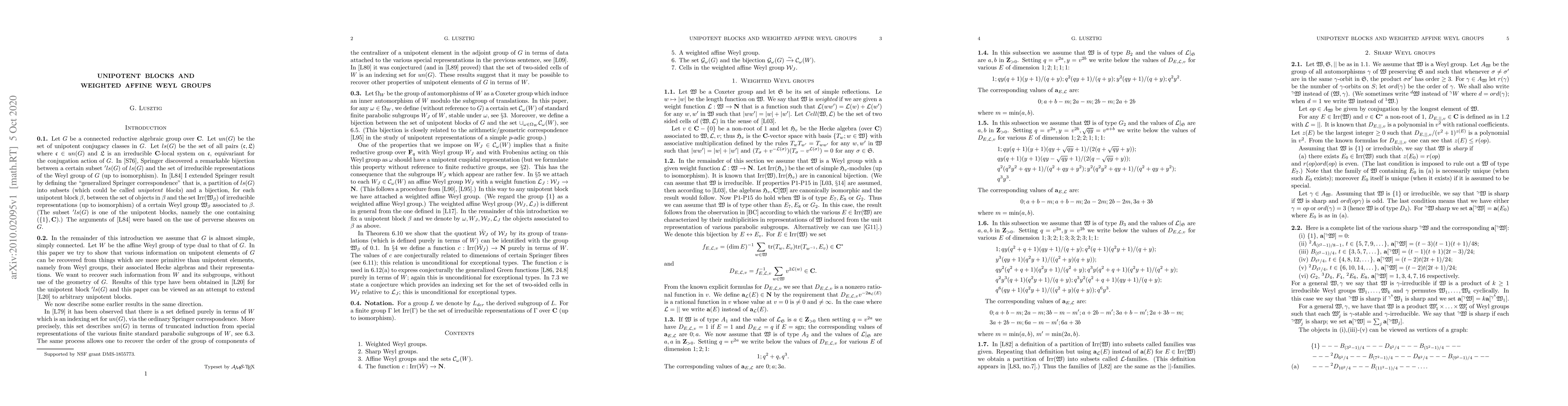 Thumbnail for Unipotent blocks and weighted affine Weyl groups