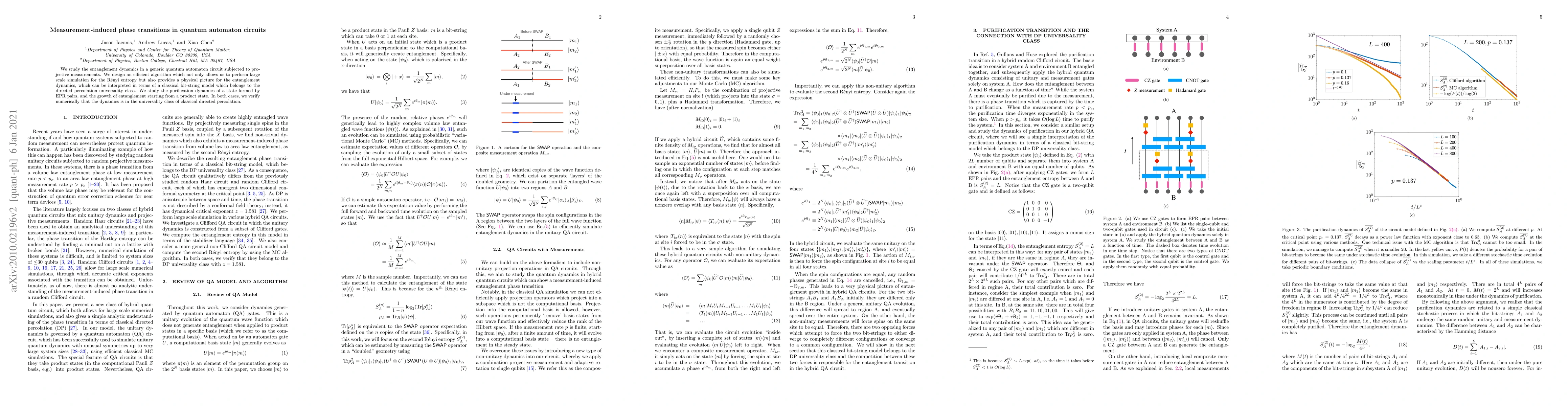 Thumbnail for Measurement-induced phase transitions in quantum automaton circuits