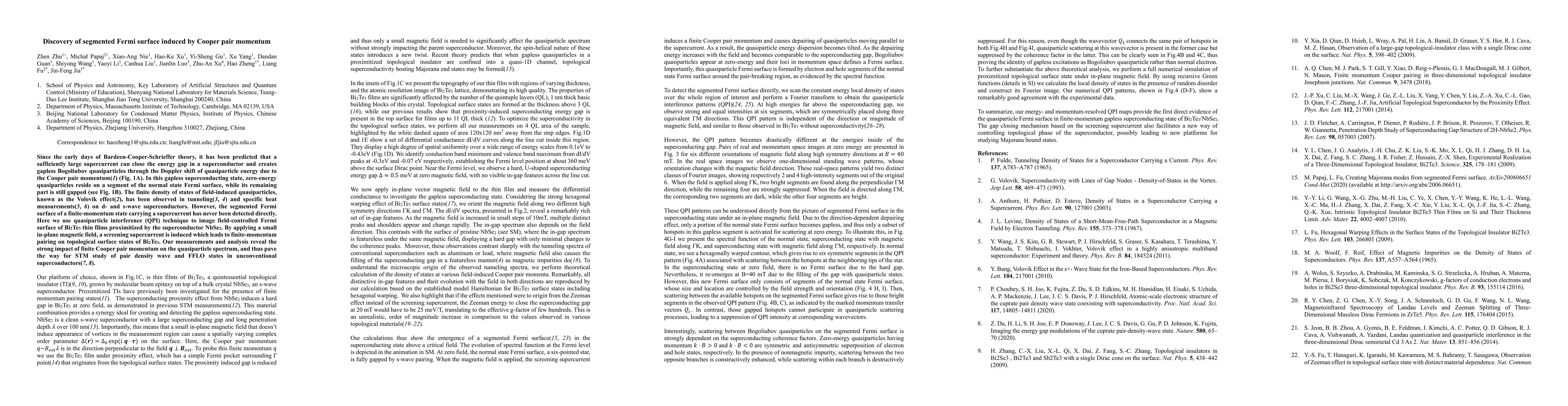 Thumbnail for Discovery of segmented Fermi surface induced by Cooper pair momentum