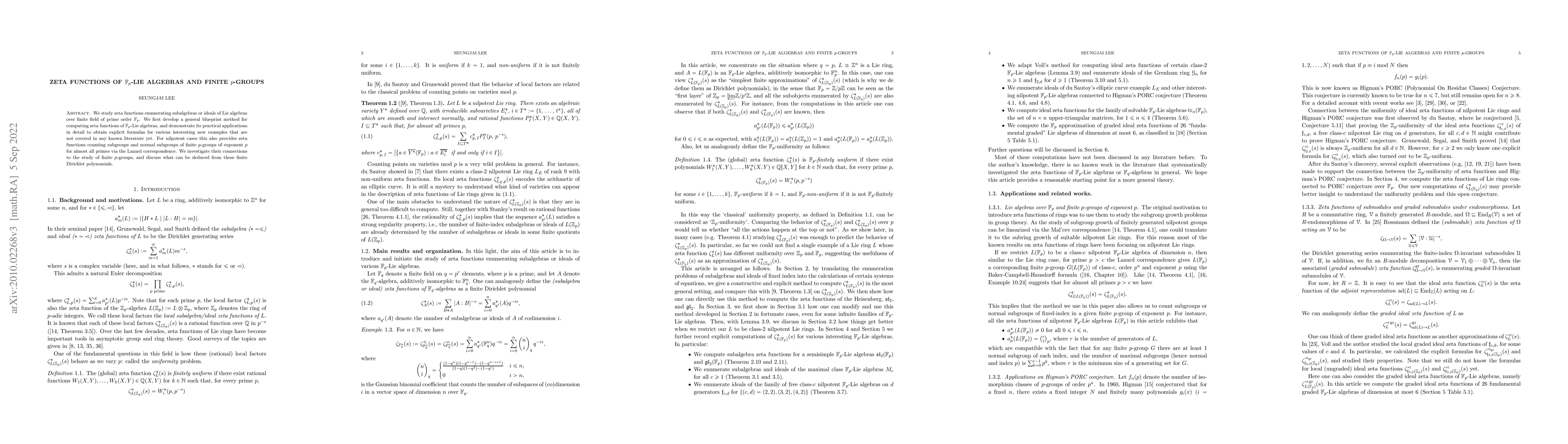 Thumbnail for Zeta functions of $\mathbb{F}_p$-Lie algebras and finite $p$-groups