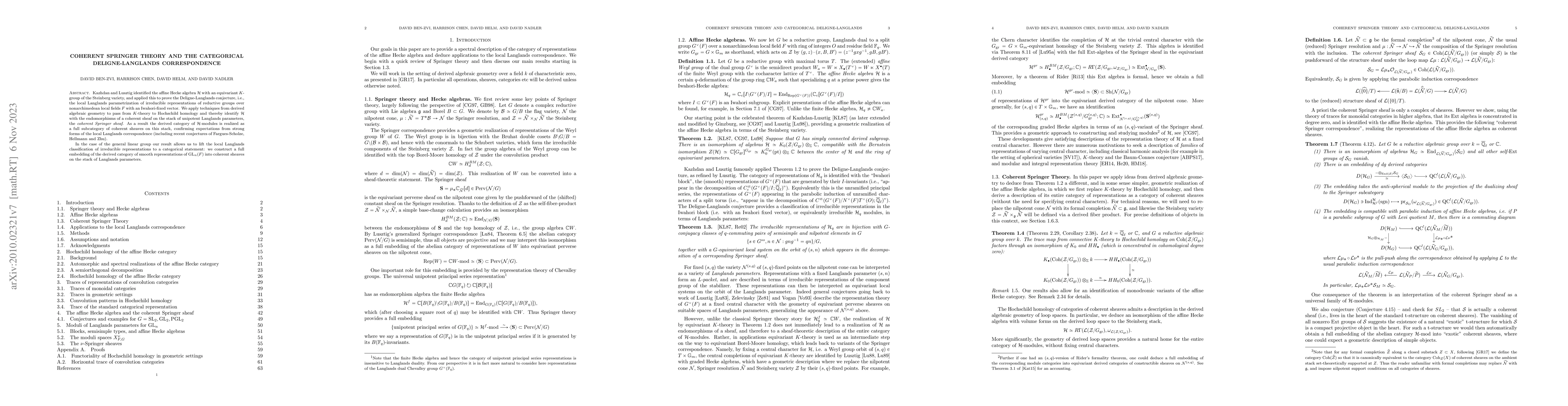 Thumbnail for Coherent Springer theory and the categorical Deligne-Langlands
  correspondence