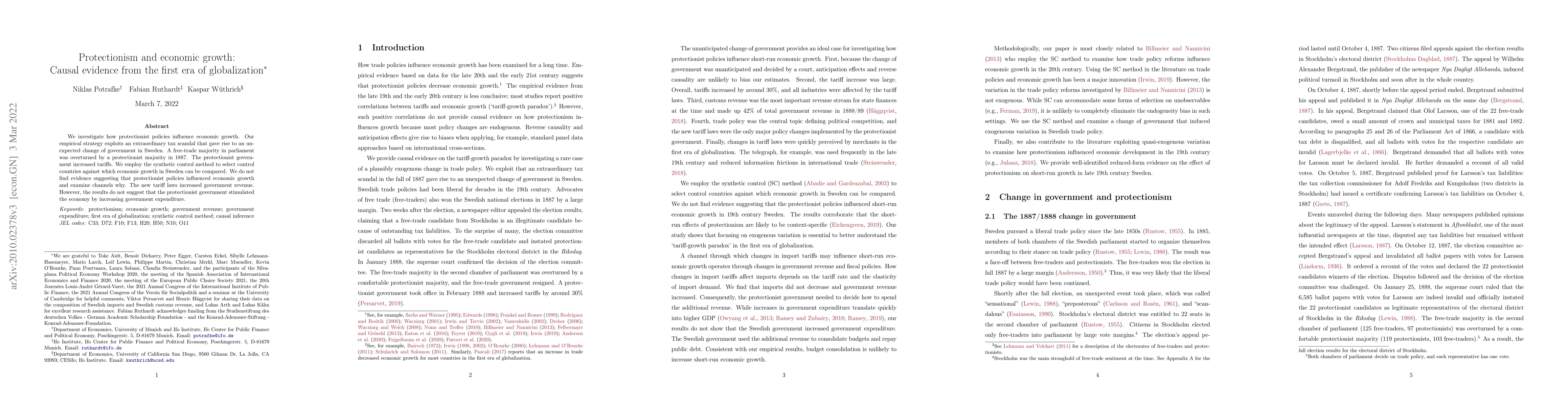 Thumbnail for Protectionism and economic growth: Causal evidence from the first era of
  globalization