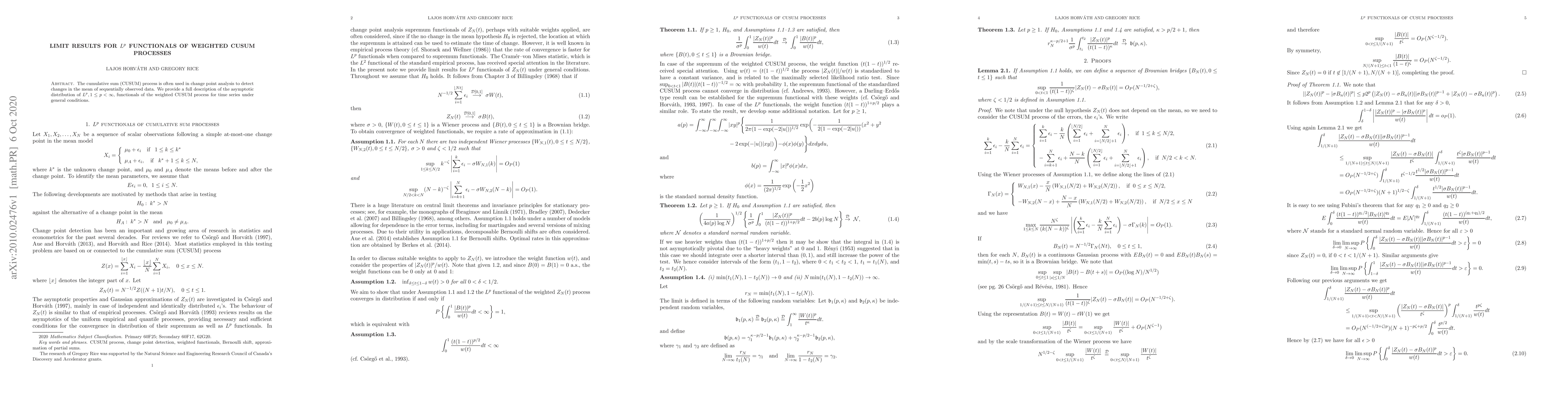 Thumbnail for Limit results for $L^p$ functionals of weighted CUSUM processes