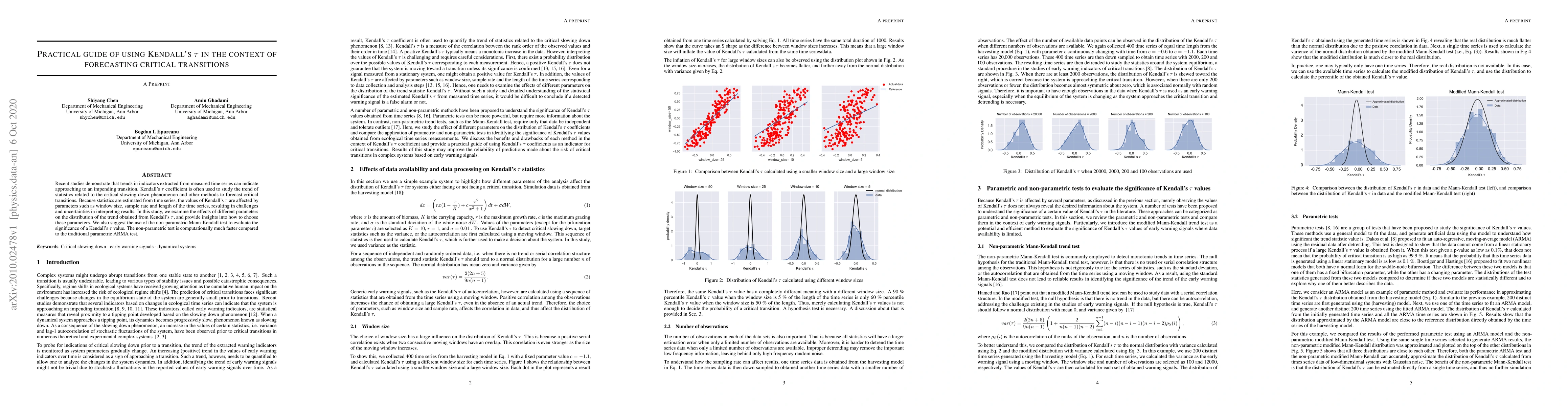 Thumbnail for Practical Guide of Using Kendall's {\tau} in the Context of Forecasting
  Critical Transitions