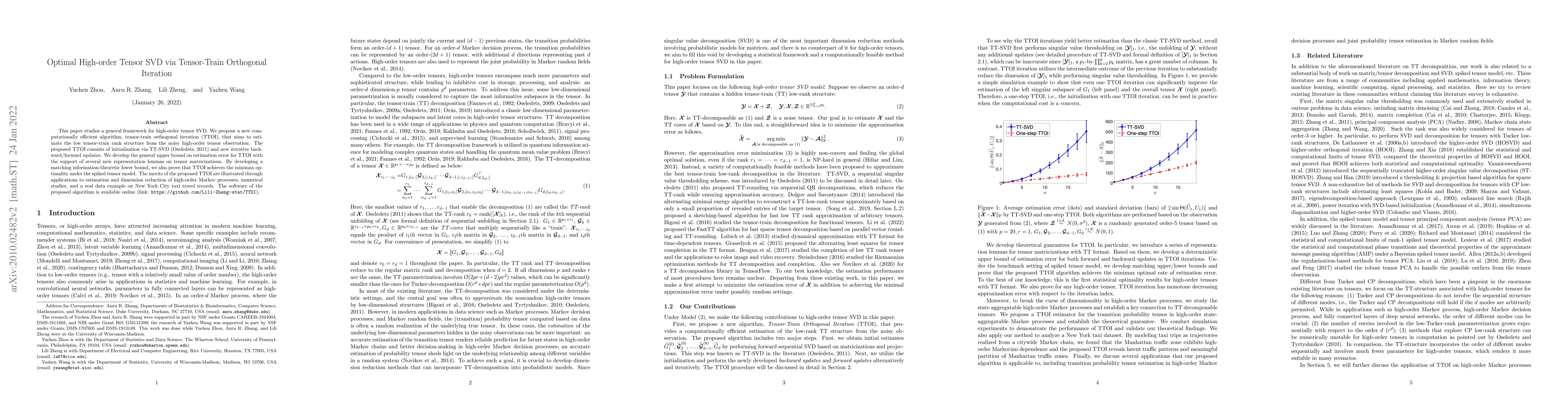 Thumbnail for Optimal High-order Tensor SVD via Tensor-Train Orthogonal Iteration