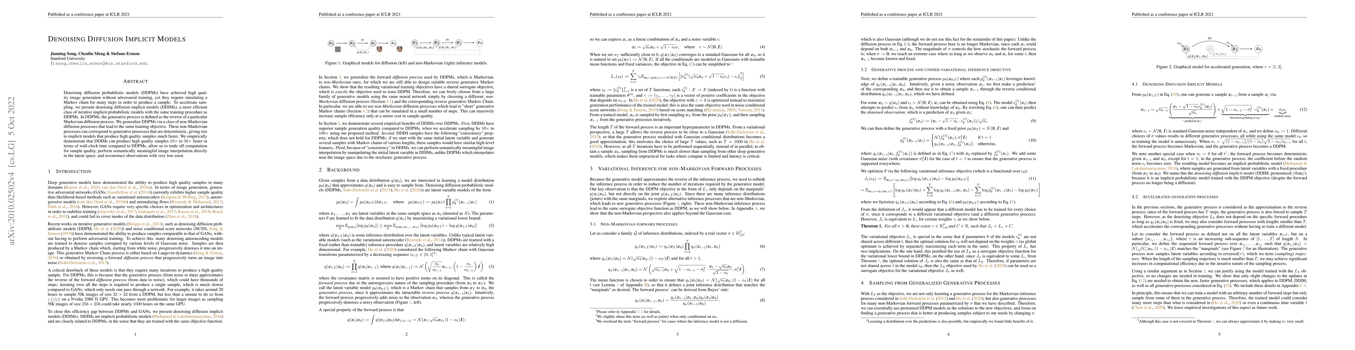 Thumbnail for Denoising Diffusion Implicit Models