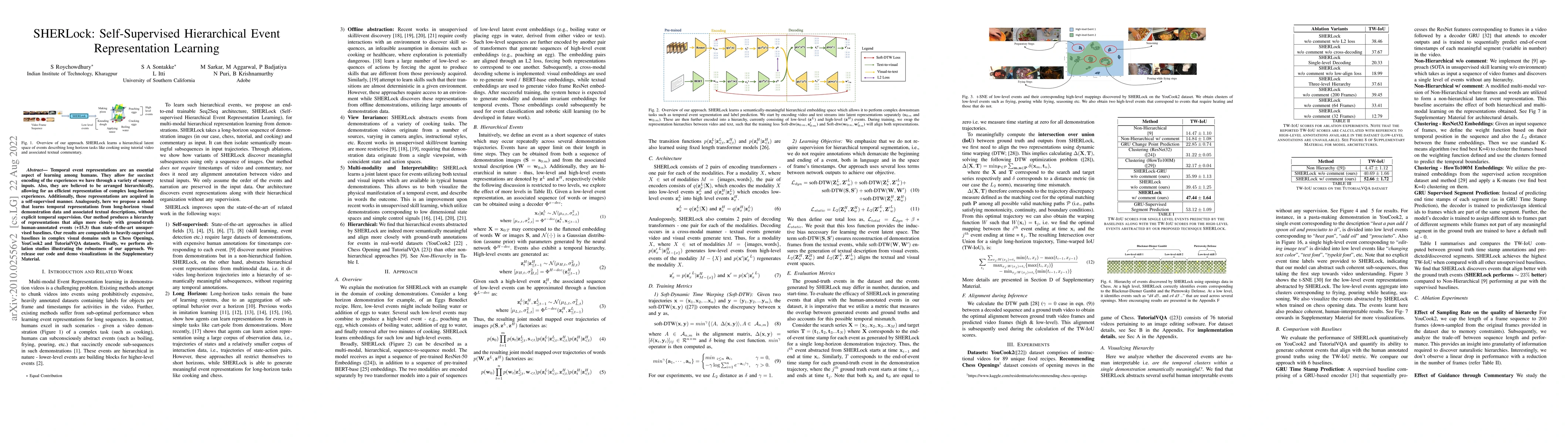 Thumbnail for SHERLock: Self-Supervised Hierarchical Event Representation Learning