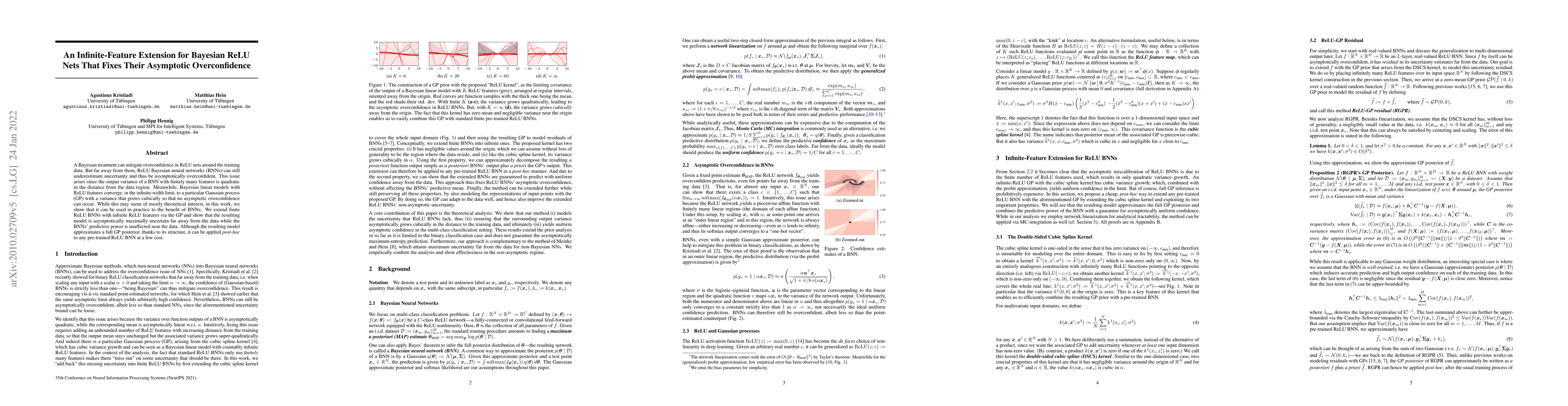 Thumbnail for An Infinite-Feature Extension for Bayesian ReLU Nets That Fixes Their
  Asymptotic Overconfidence
