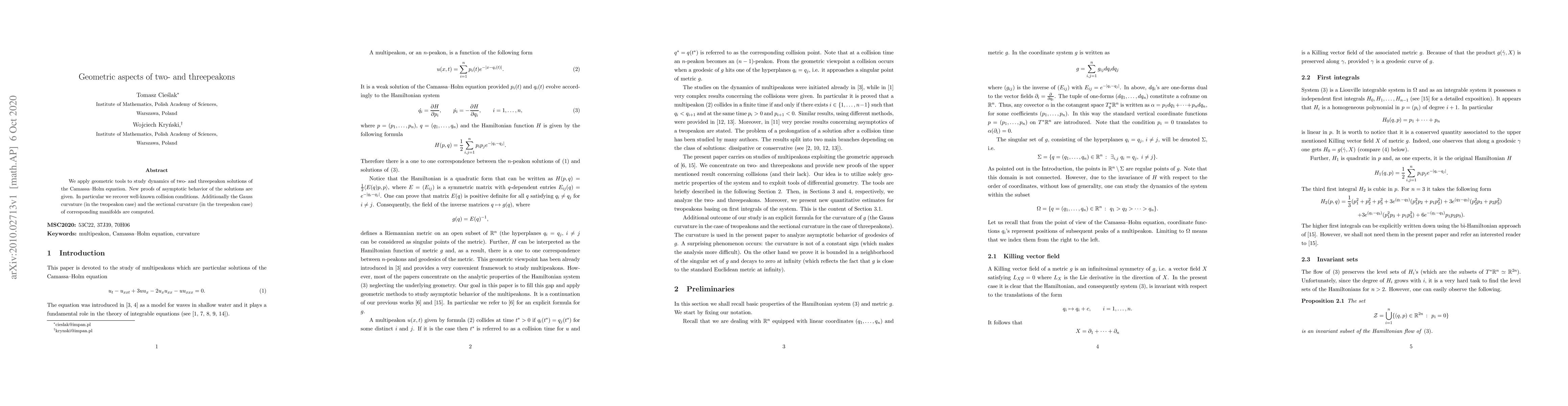 Thumbnail for Geometric aspects of two- and threepeakons