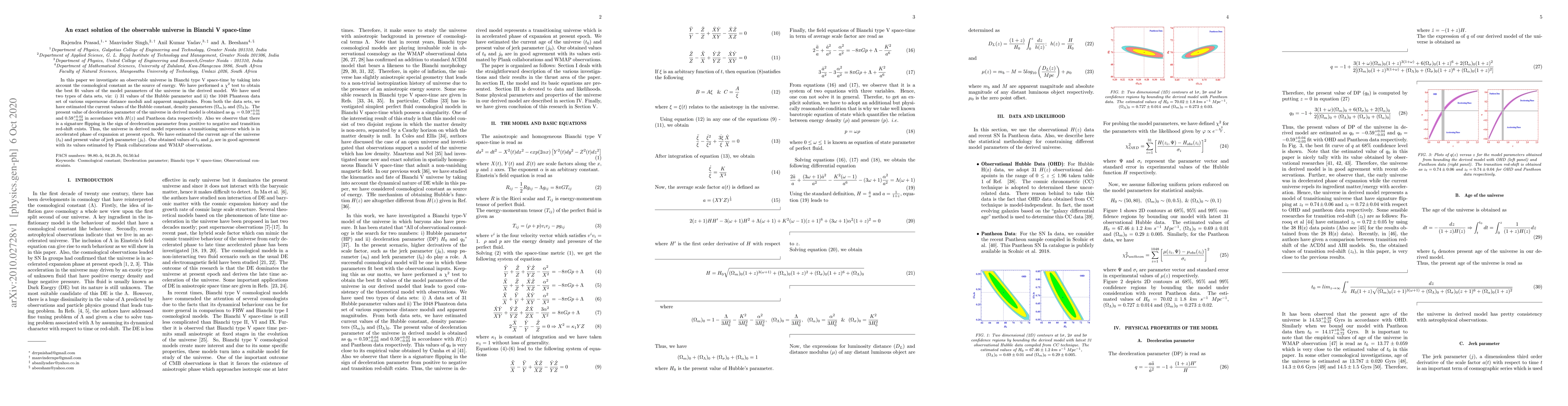 Thumbnail for An exact solution of the observable universe in Bianchi V space-time