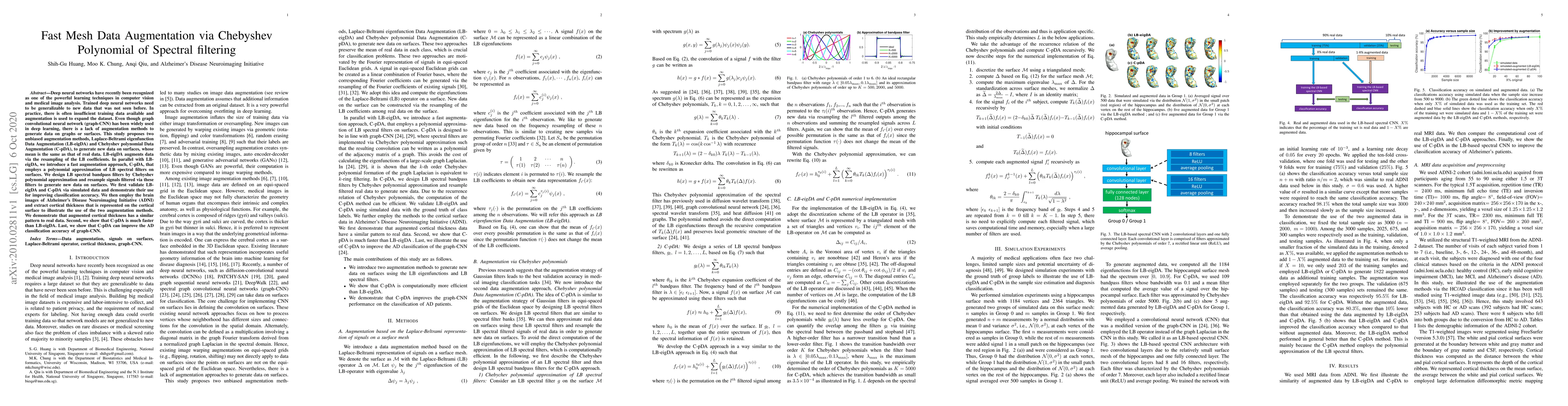 Thumbnail for Fast Mesh Data Augmentation via Chebyshev Polynomial of Spectral
  filtering