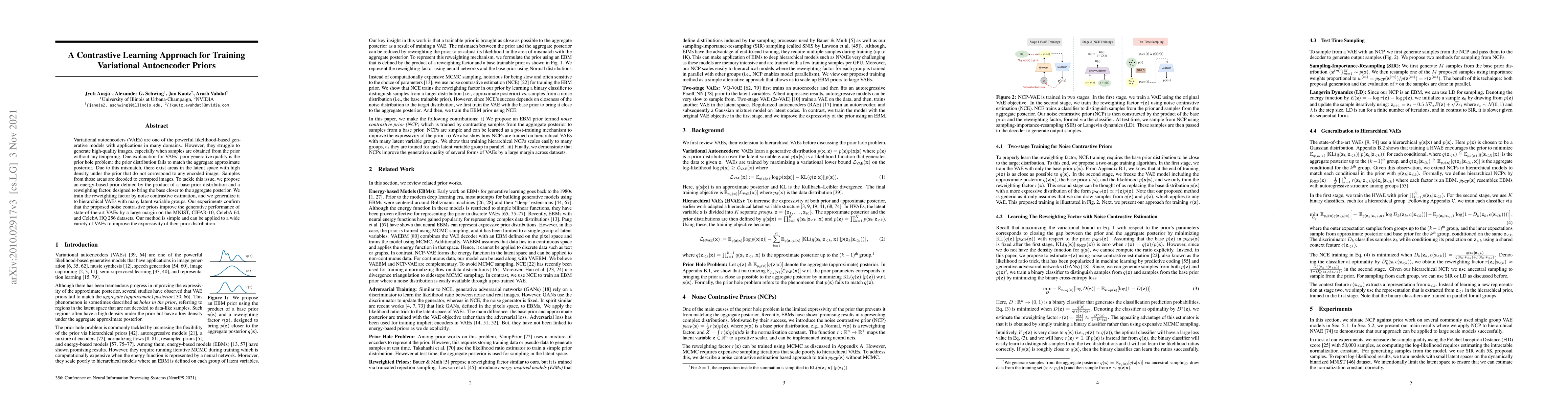 Thumbnail for A Contrastive Learning Approach for Training Variational Autoencoder
  Priors