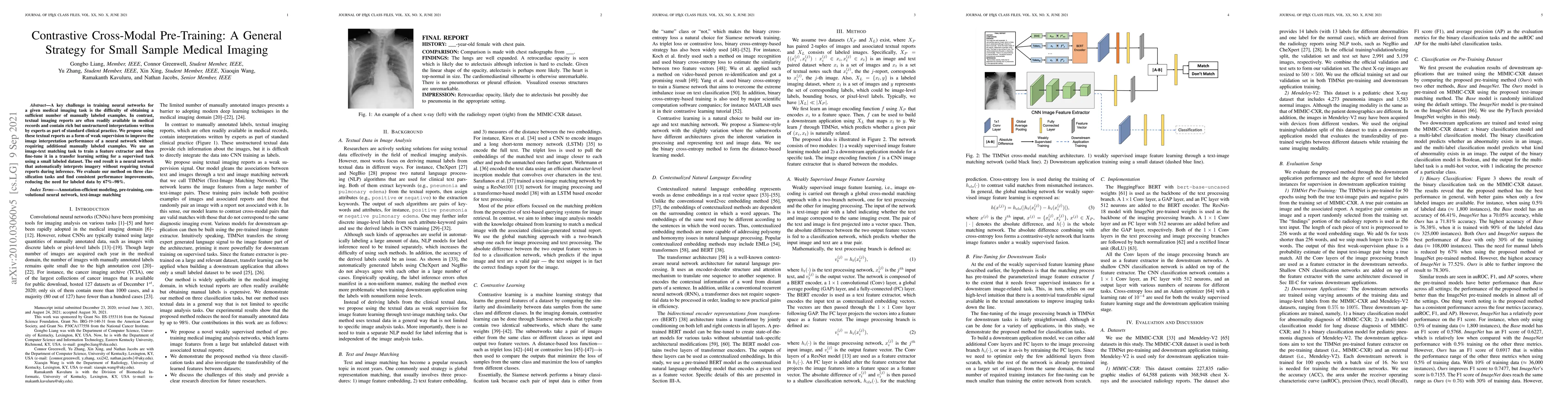 Thumbnail for Contrastive Cross-Modal Pre-Training: A General Strategy for Small
  Sample Medical Imaging