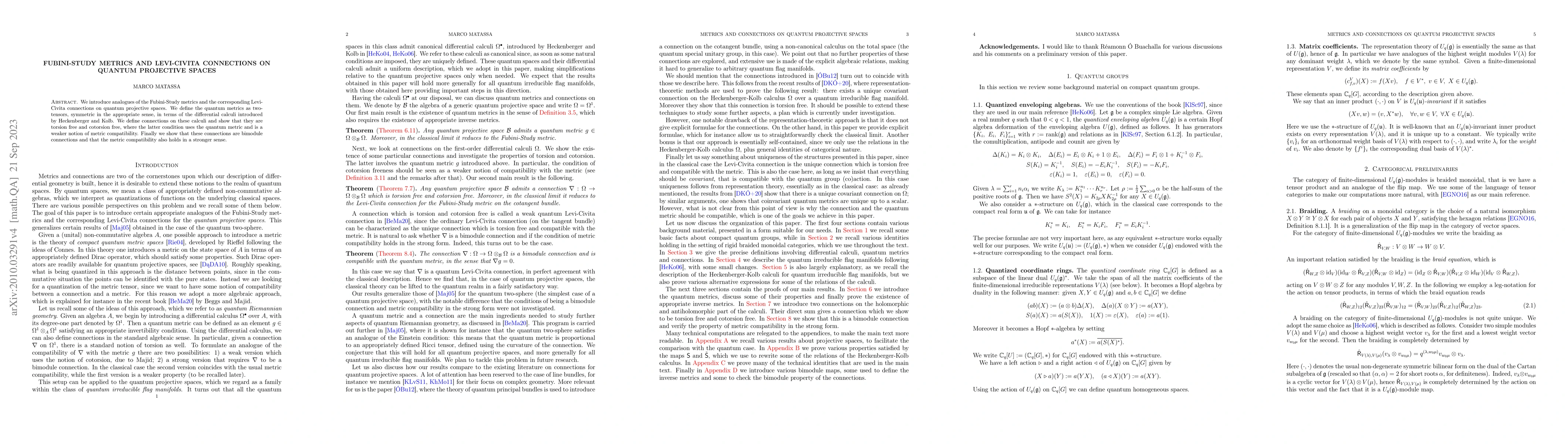 Thumbnail for Fubini-Study metrics and Levi-Civita connections on quantum projective
  spaces