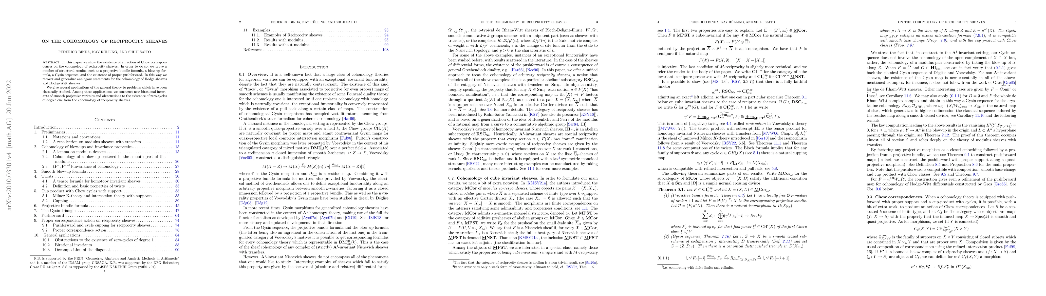 Thumbnail for On the cohomology of reciprocity sheaves