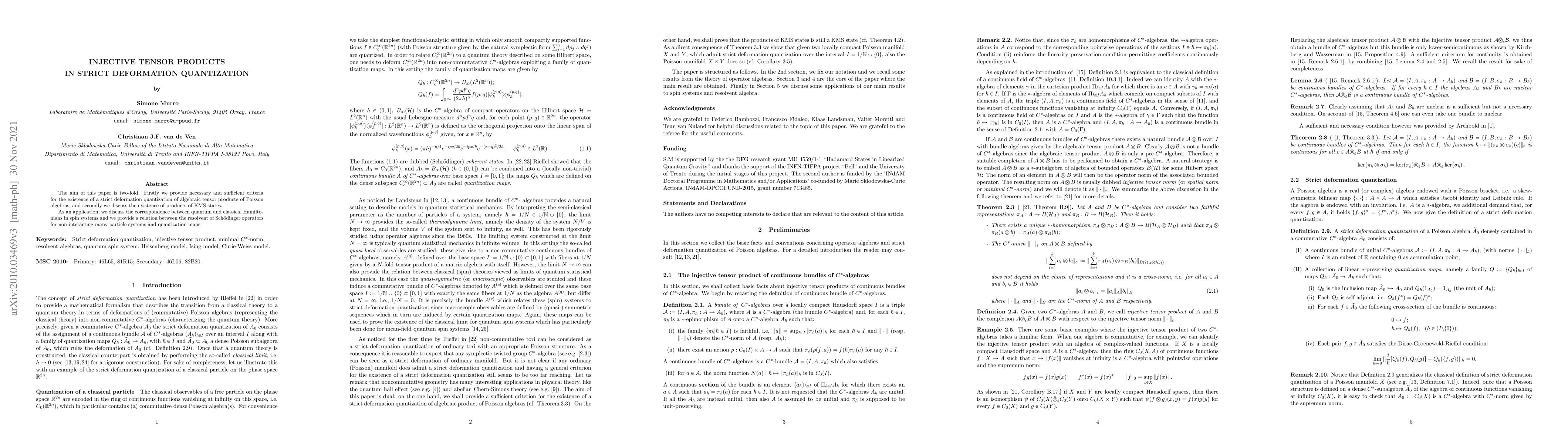 Thumbnail for Injective tensor products in strict deformation quantization