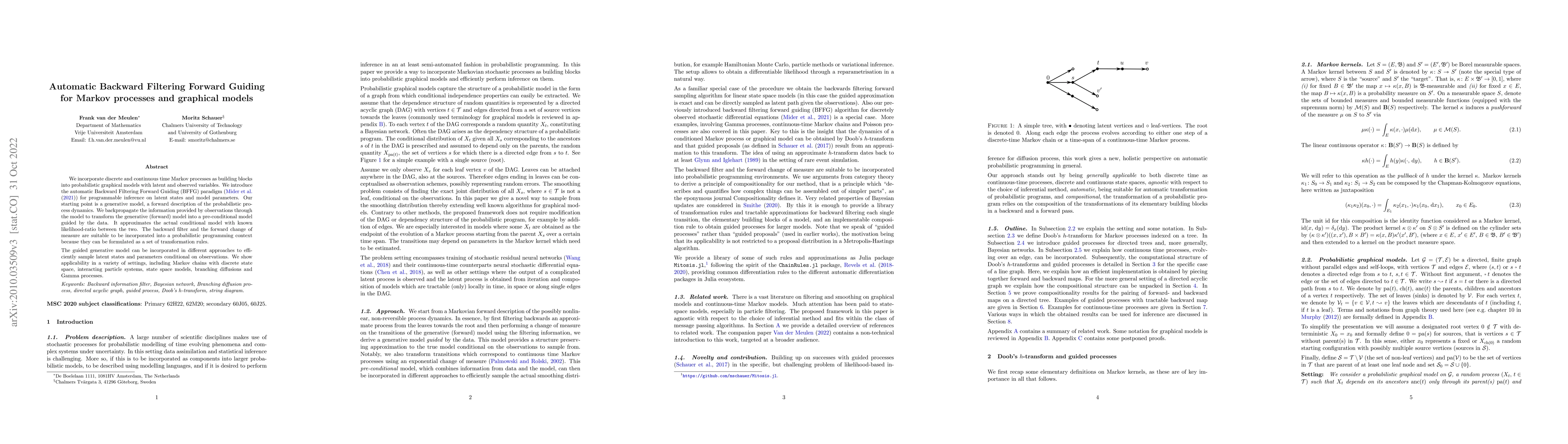 Thumbnail for Automatic Backward Filtering Forward Guiding for Markov processes and
  graphical models