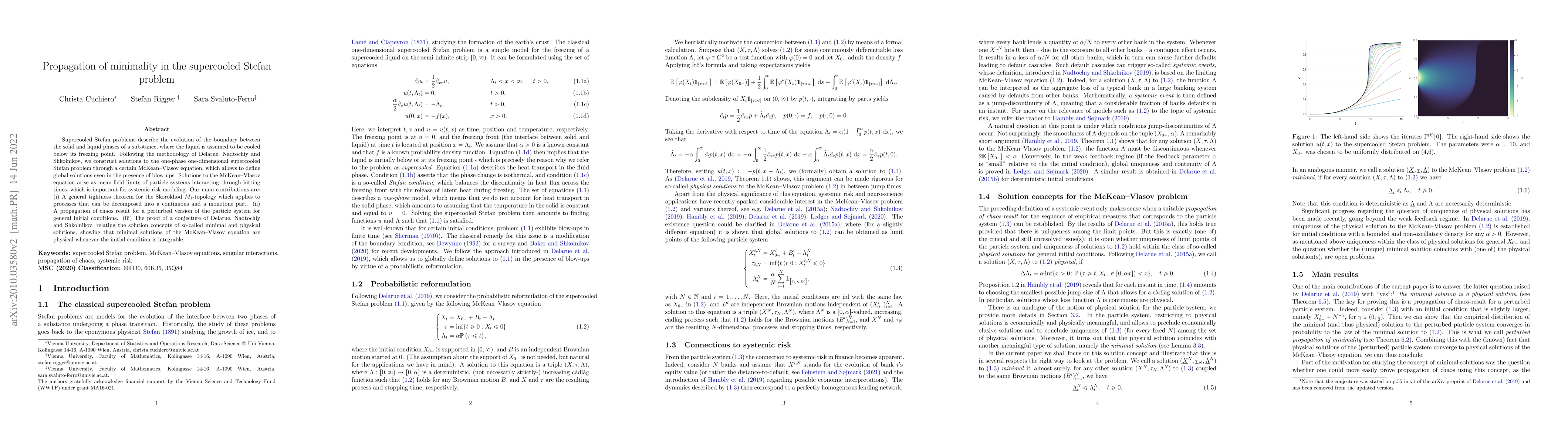 Thumbnail for Propagation of minimality in the supercooled Stefan problem