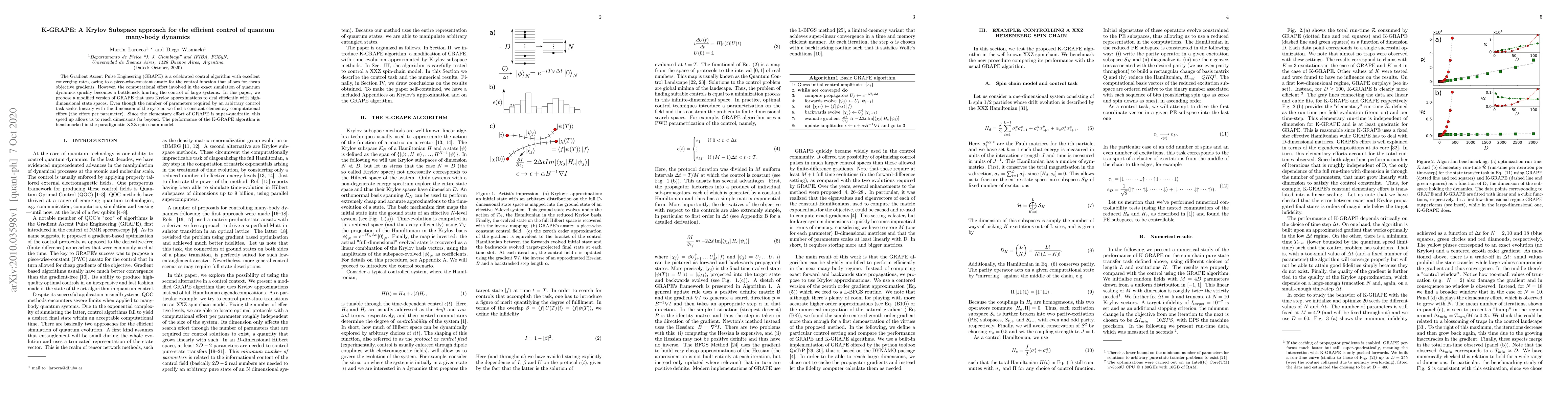 Thumbnail for K-GRAPE: A Krylov Subspace approach for the efficient control of quantum
  many-body dynamics