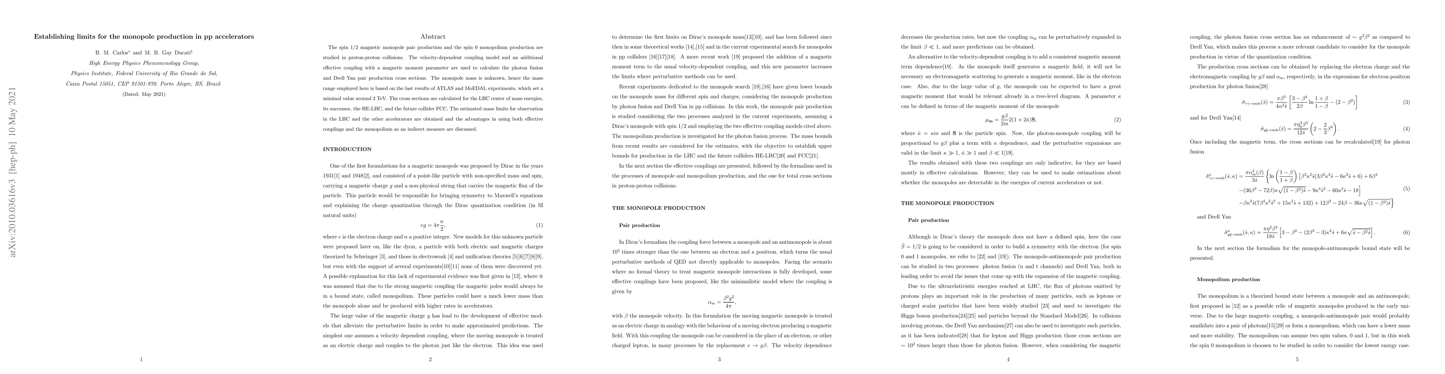 Thumbnail for Establishing limits for the monopole production in pp accelerators