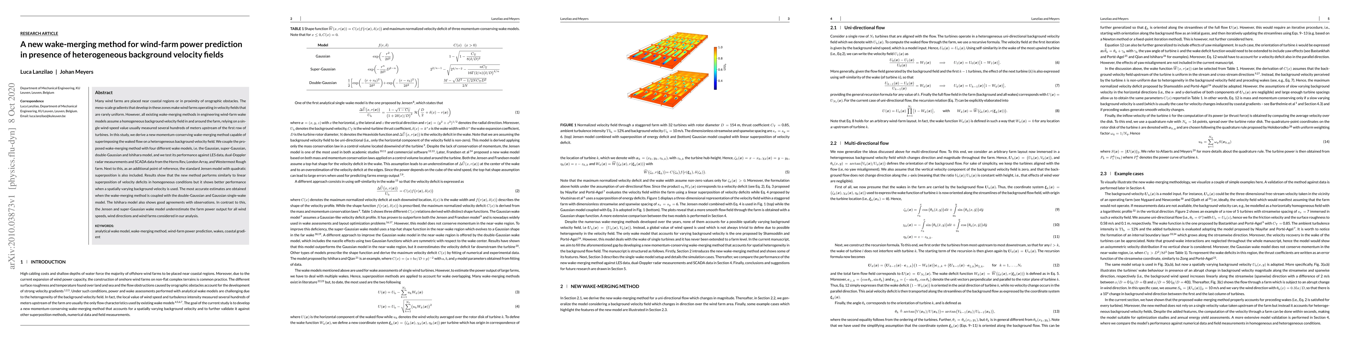 Thumbnail for A new wake-merging method for wind-farm power prediction in presence of
  heterogeneous background velocity fields