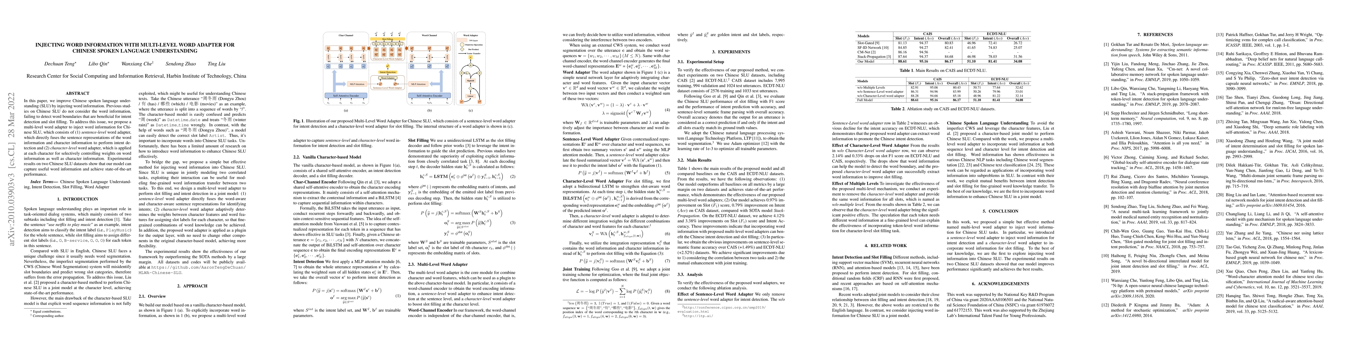 Thumbnail for Injecting Word Information with Multi-Level Word Adapter for Chinese
  Spoken Language Understanding