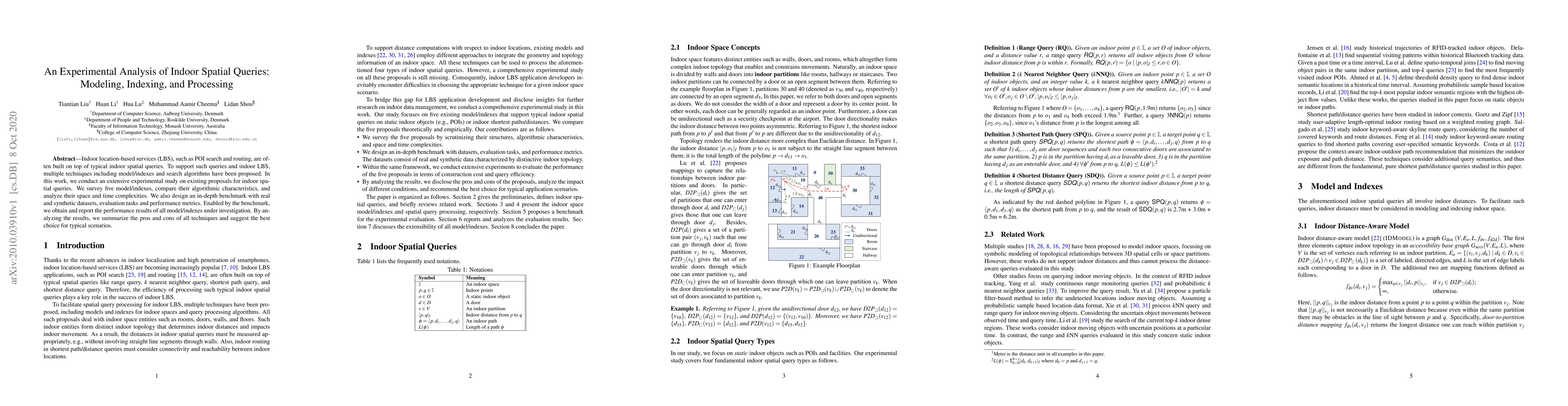 Thumbnail for An Experimental Analysis of Indoor Spatial Queries: Modeling, Indexing,
  and Processing