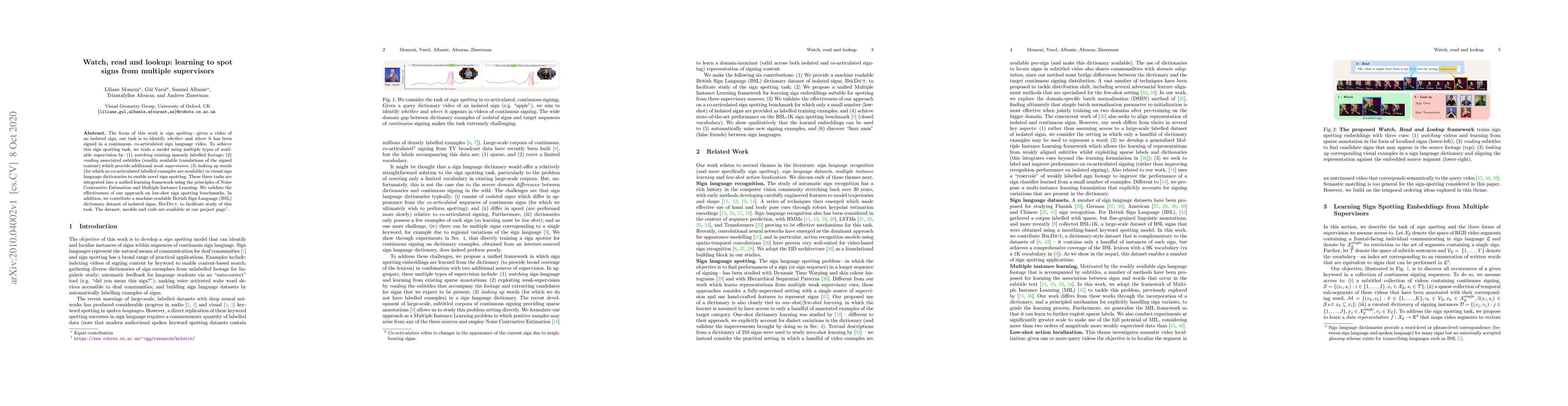Thumbnail for Watch, read and lookup: learning to spot signs from multiple supervisors