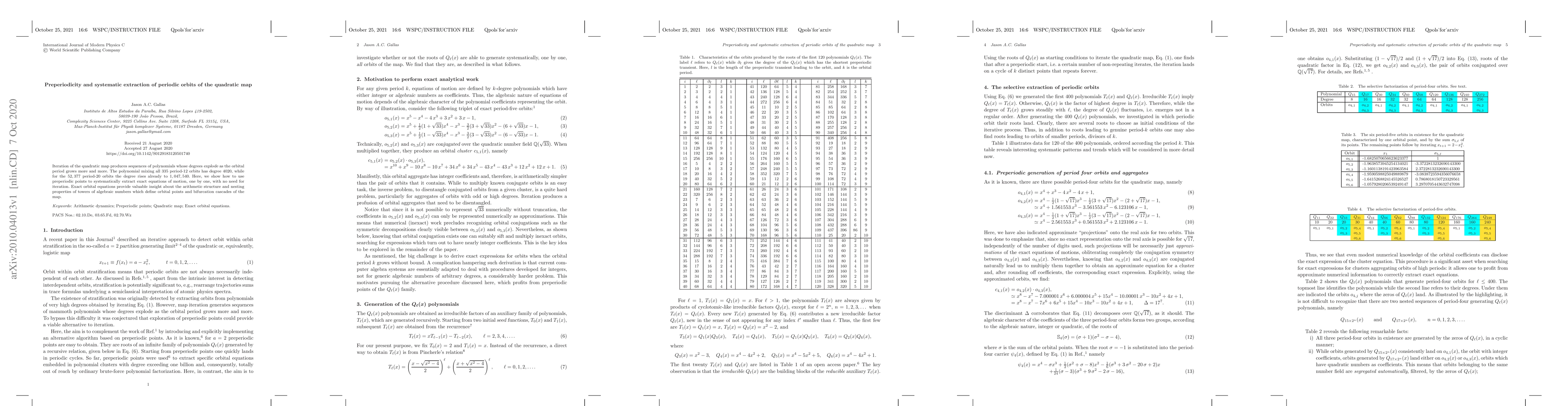 Thumbnail for Preperiodicity and systematic extraction of periodic orbits of the
  quadratic map