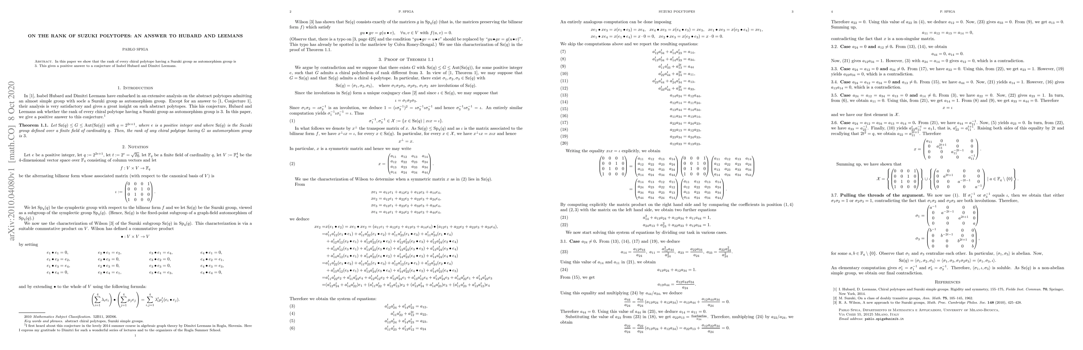 Thumbnail for On the rank of Suzuki polytopes: an answer to Hubard and Leemans