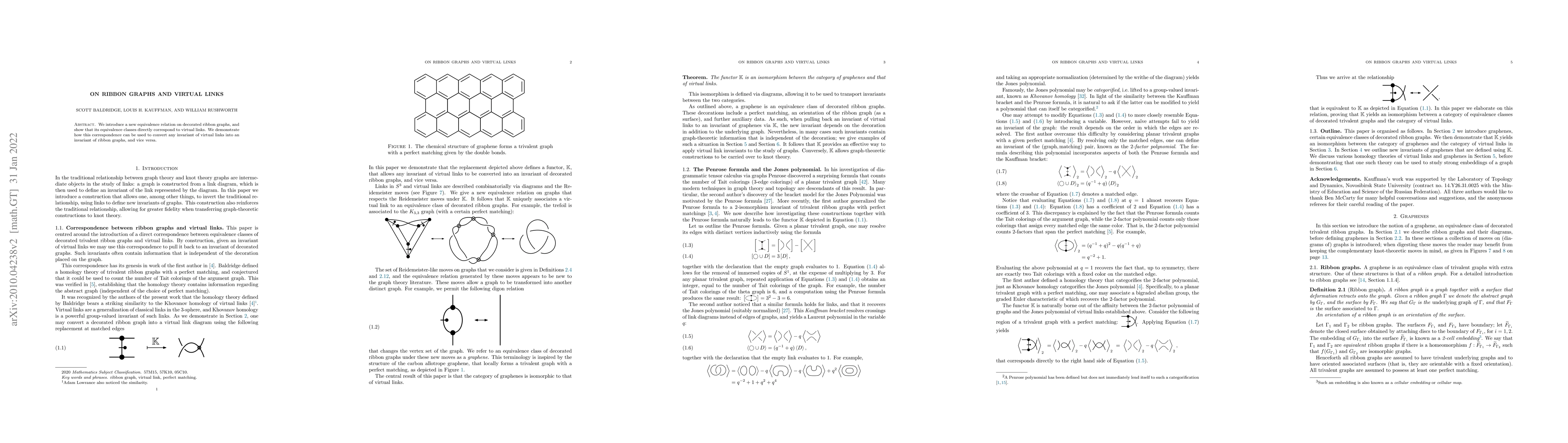 Thumbnail for On ribbon graphs and virtual links