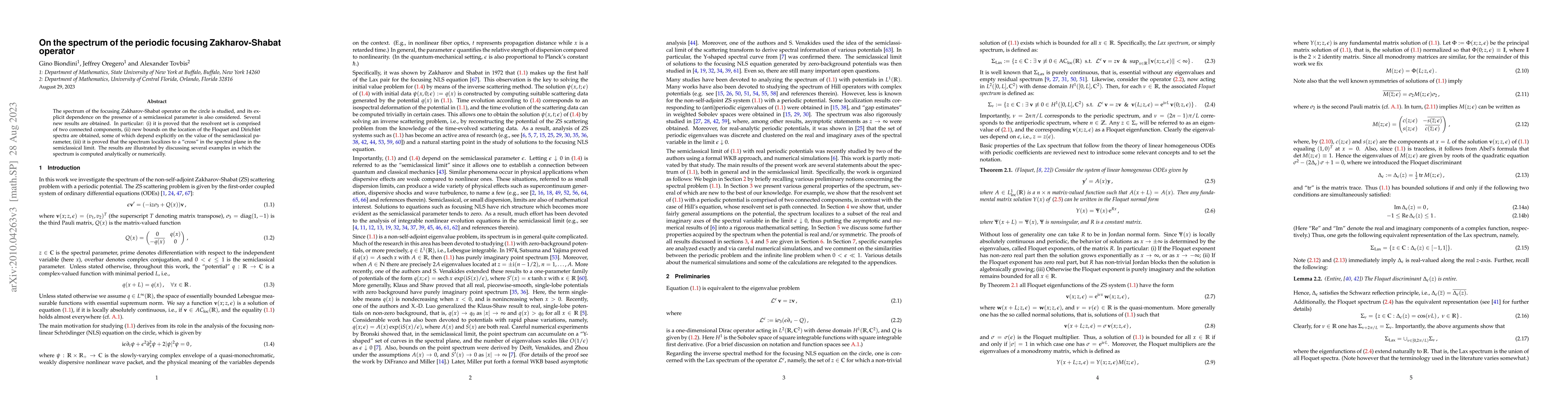 Thumbnail for On the spectrum of the periodic focusing Zakharov-Shabat operator