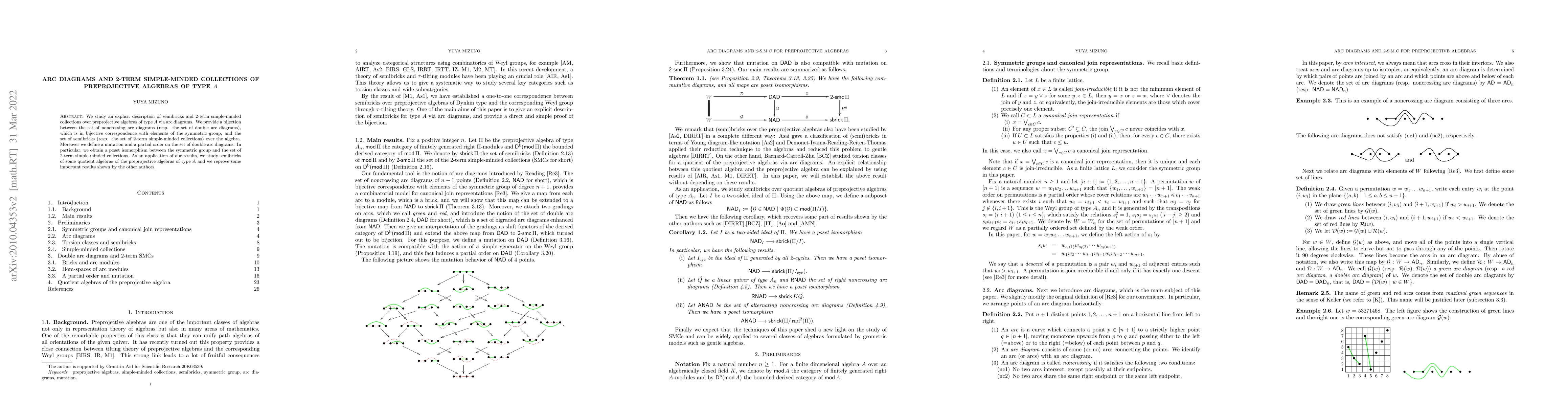 Thumbnail for Arc diagrams and 2-term simple-minded collections of preprojective
  algebras of type $A$