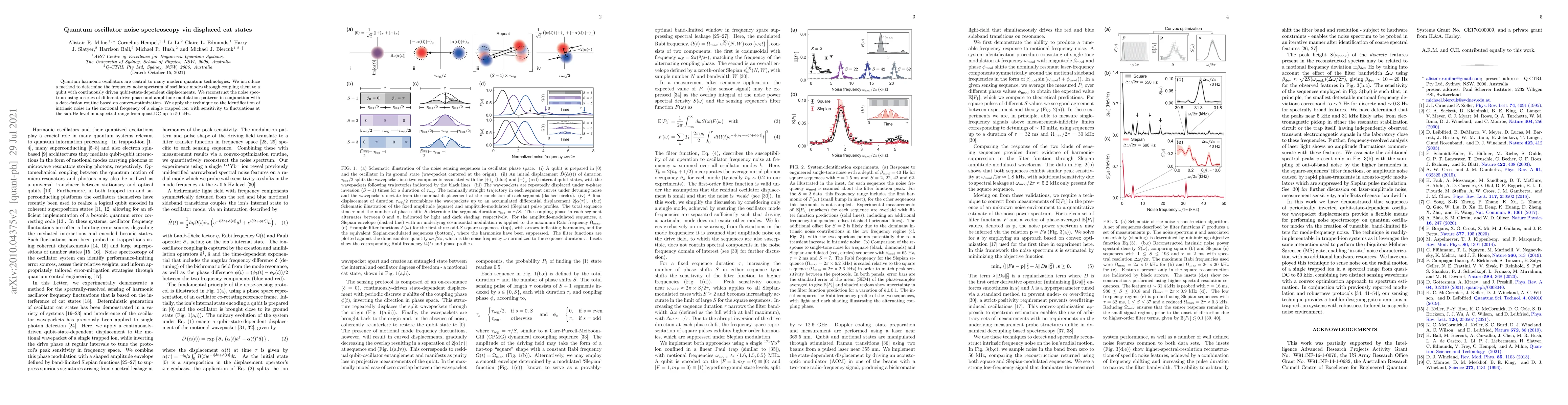 Thumbnail for Quantum oscillator noise spectroscopy via displaced cat states