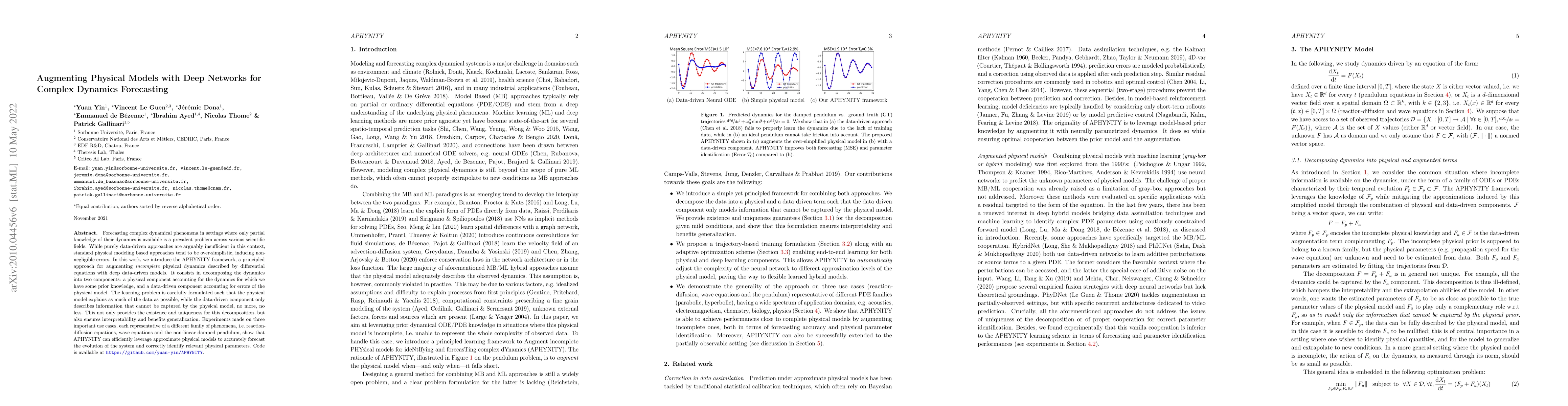 Thumbnail for Augmenting Physical Models with Deep Networks for Complex Dynamics
  Forecasting