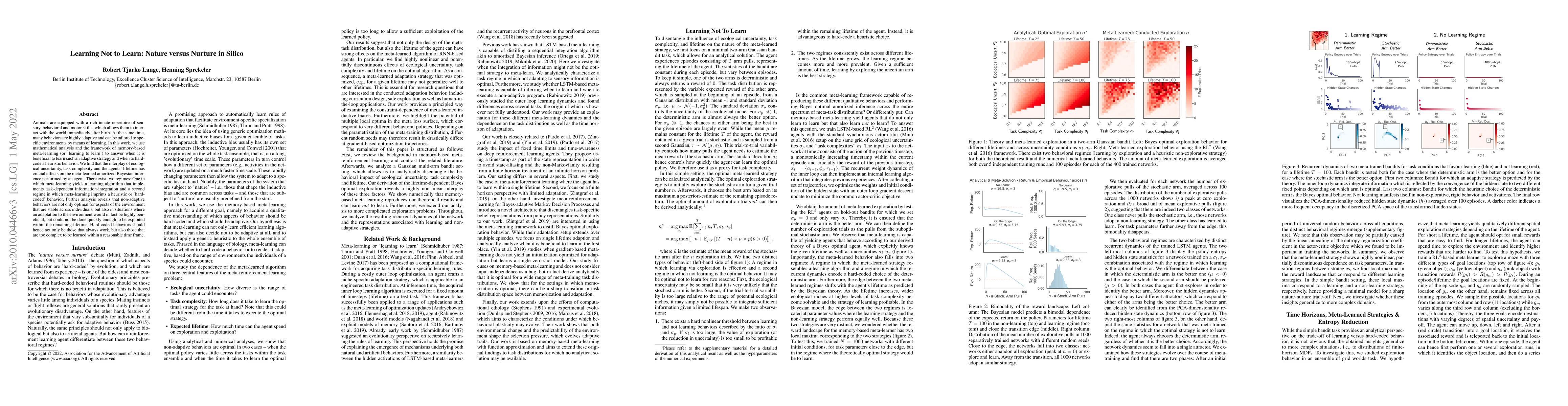 Thumbnail for Learning Not to Learn: Nature versus Nurture in Silico
