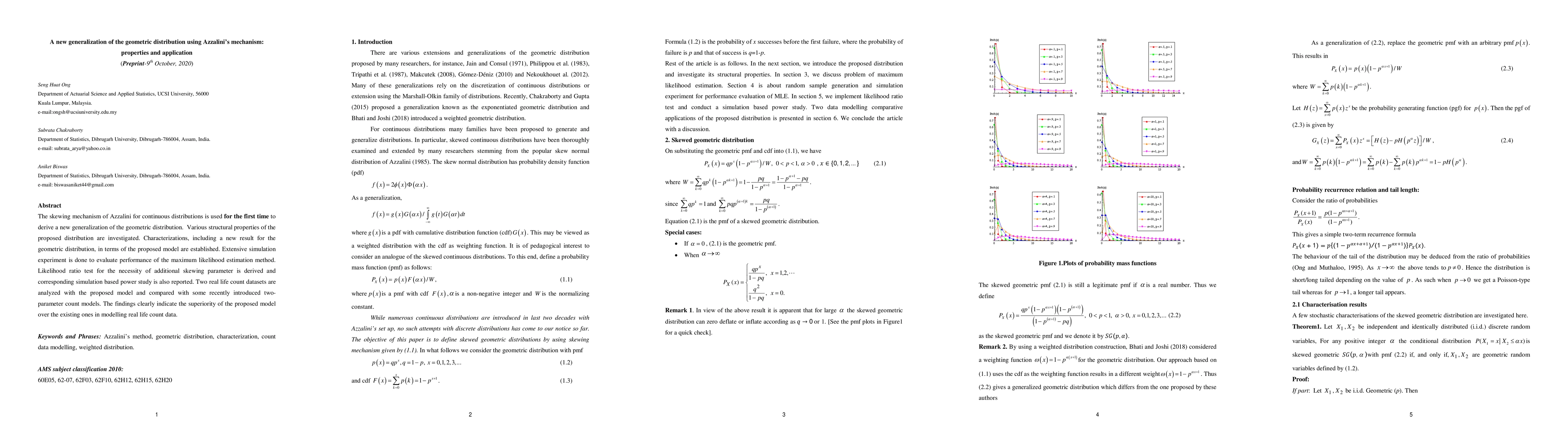 Thumbnail for A new generalization of the geometric distribution using Azzalini's
  mechanism: properties and application