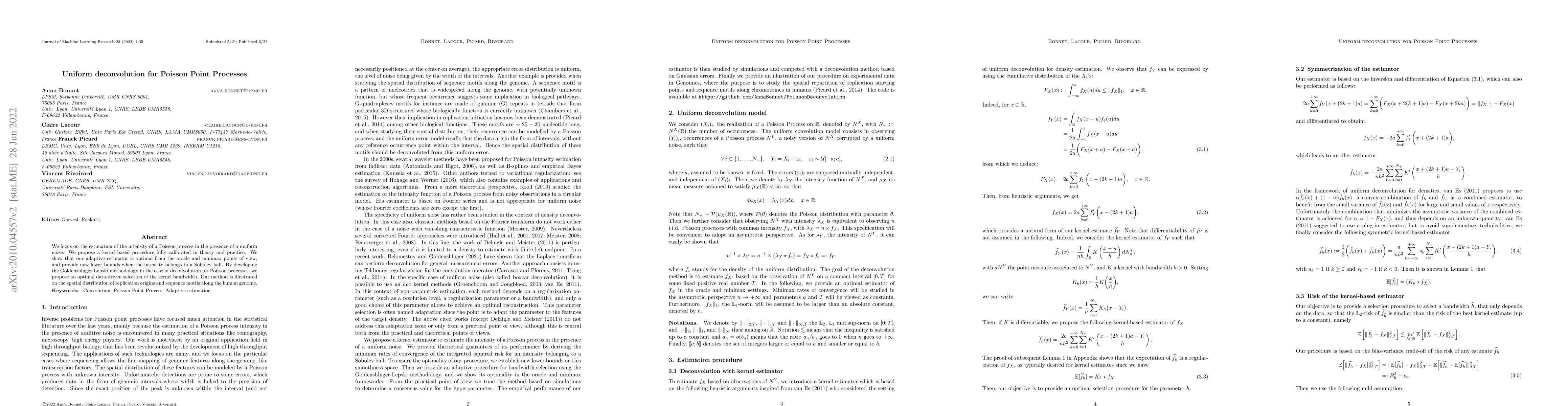 Thumbnail for Uniform Deconvolution for Poisson Point Processes
