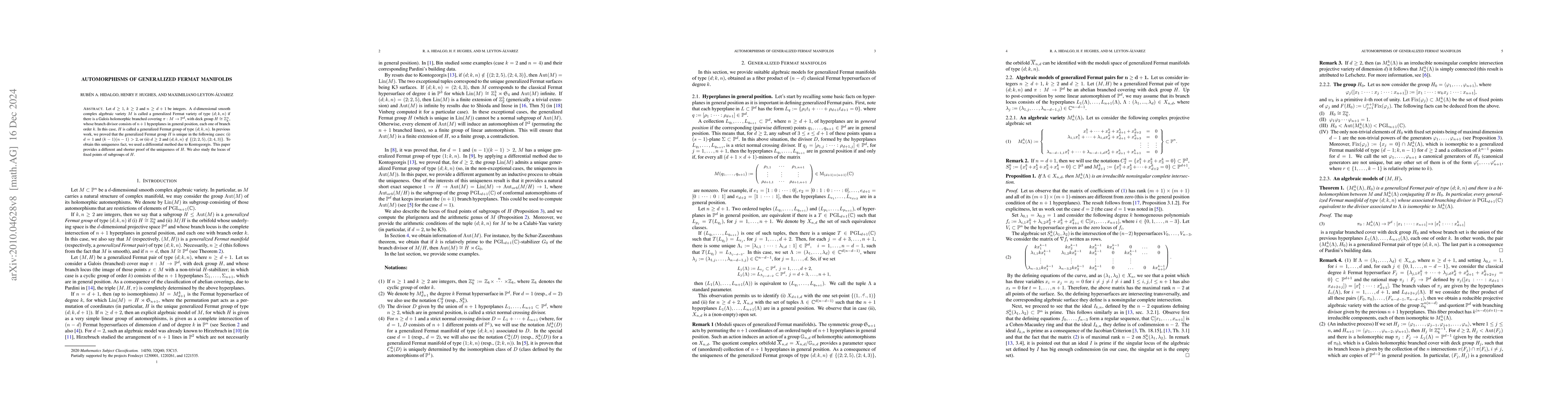 Thumbnail for Automorphisms of Generalized Fermat manifolds
