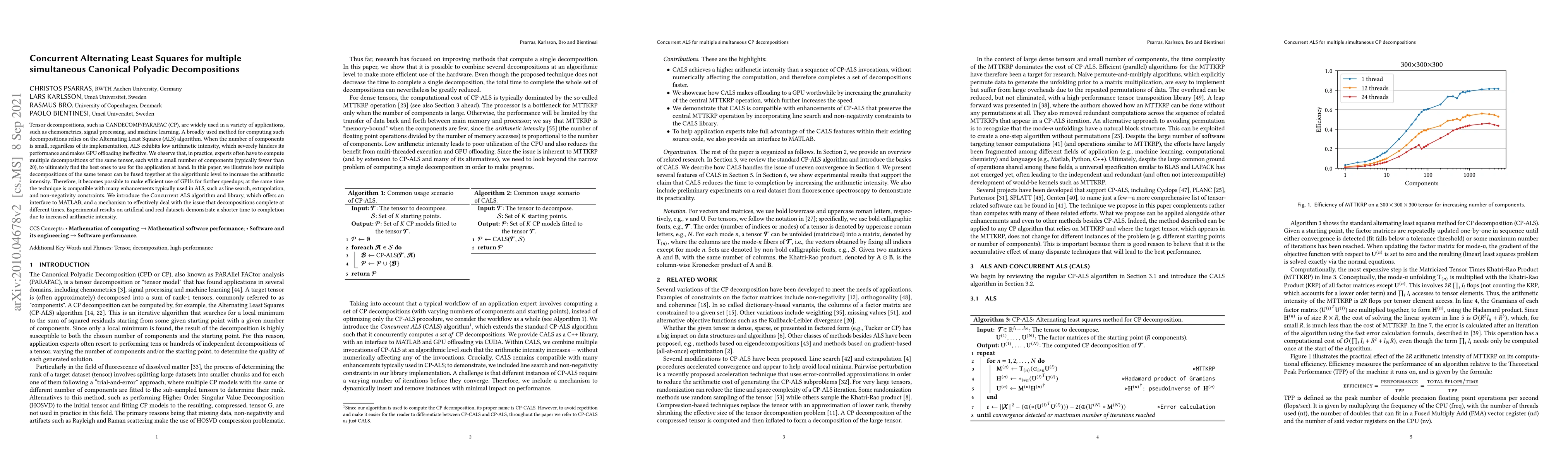 Thumbnail for Concurrent Alternating Least Squares for multiple simultaneous Canonical
  Polyadic Decompositions