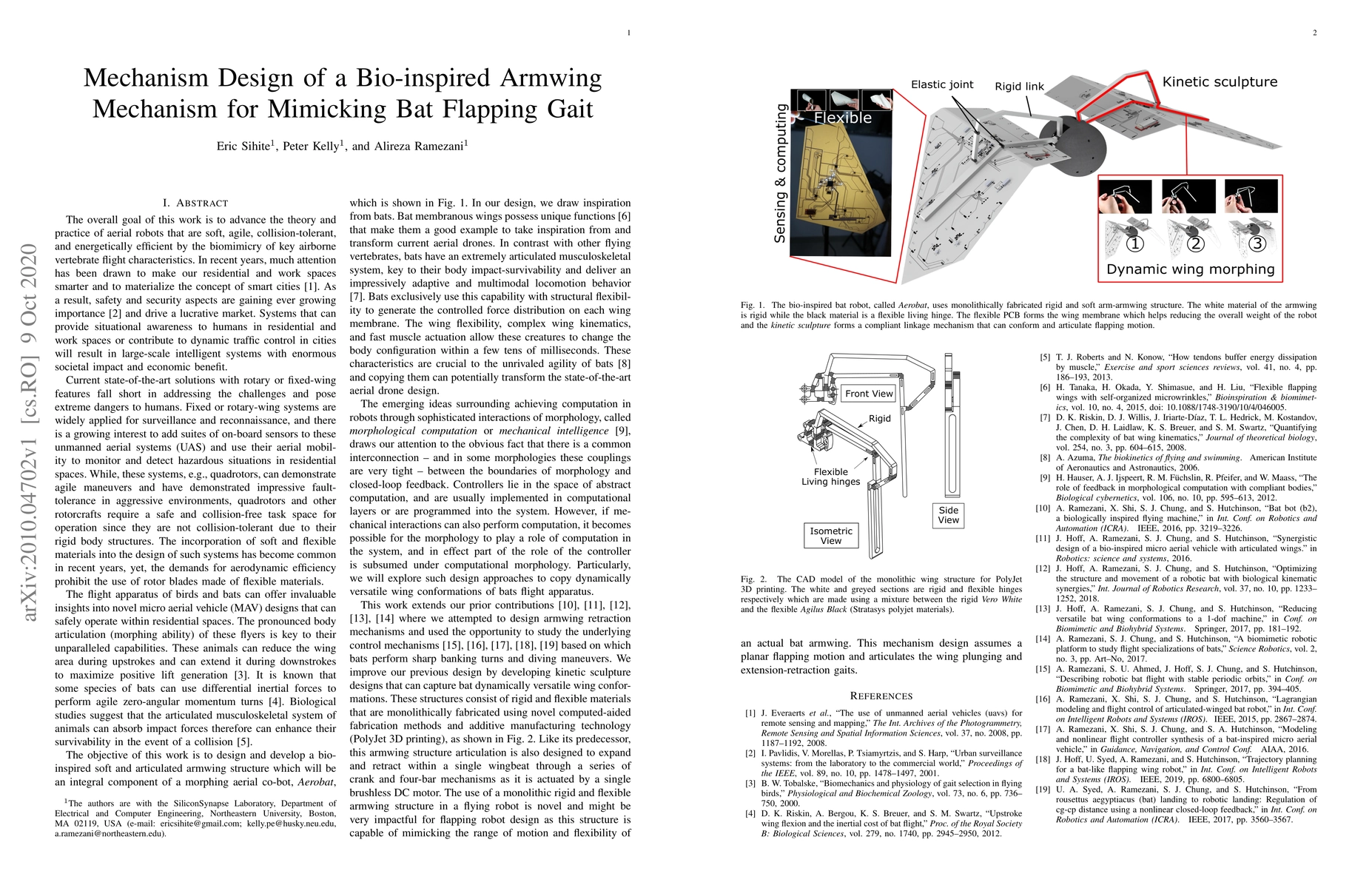 Thumbnail for Mechanism Design of a Bio-inspired Armwing Mechanism for Mimicking Bat
  Flapping Gait