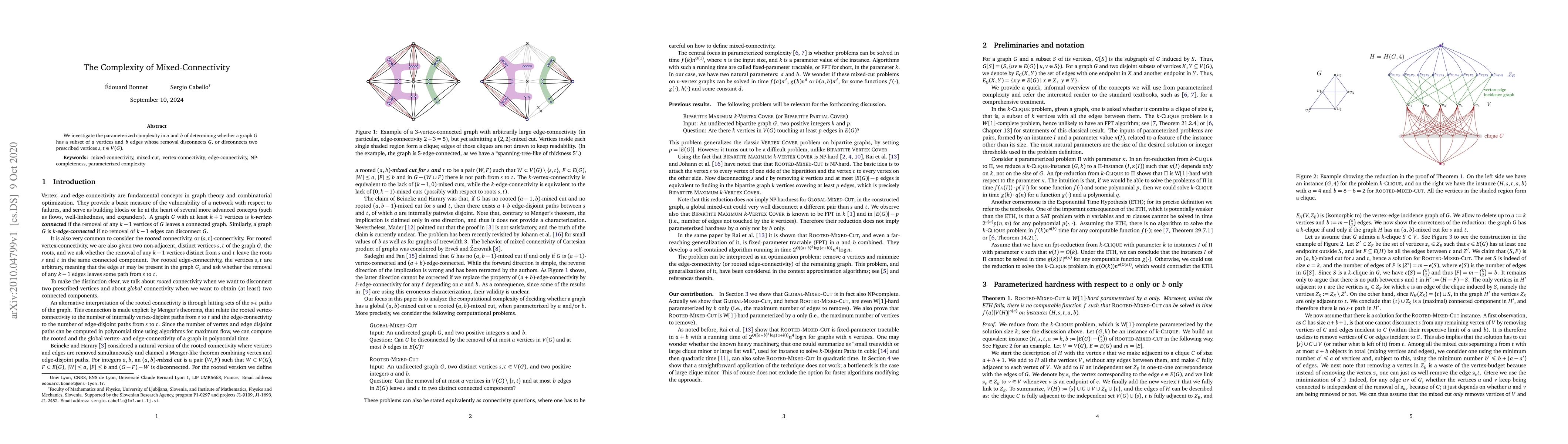 Thumbnail for The Complexity of Mixed-Connectivity
