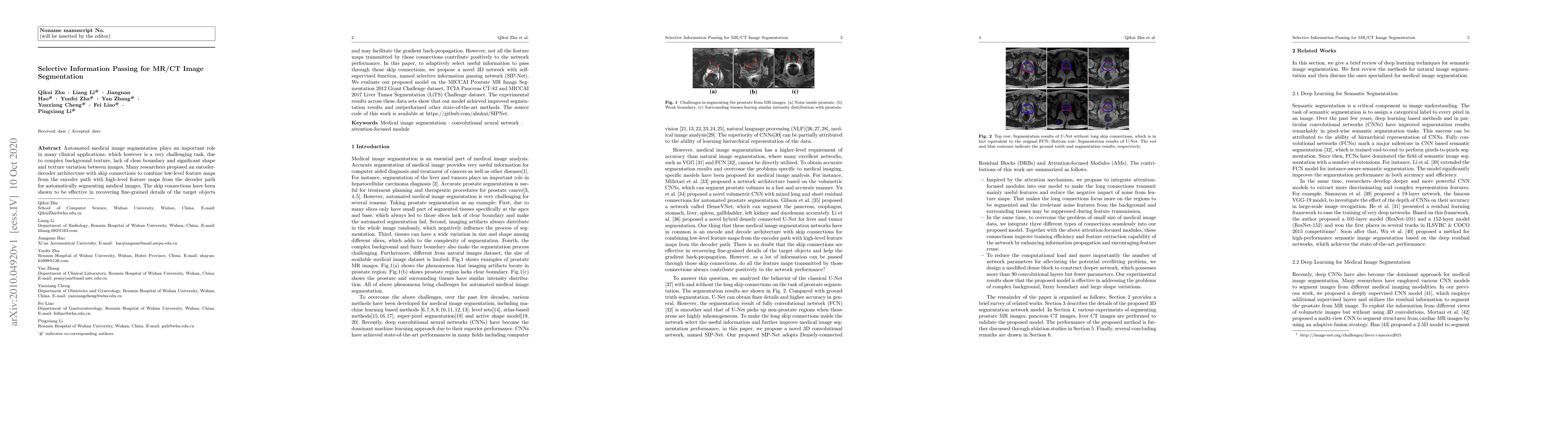 Thumbnail for Selective Information Passing for MR/CT Image Segmentation