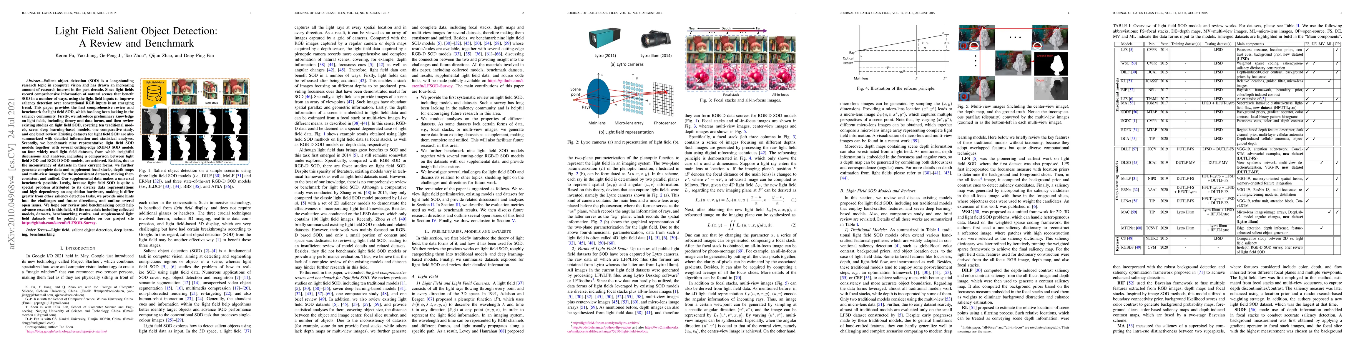 Thumbnail for Light Field Salient Object Detection: A Review and Benchmark