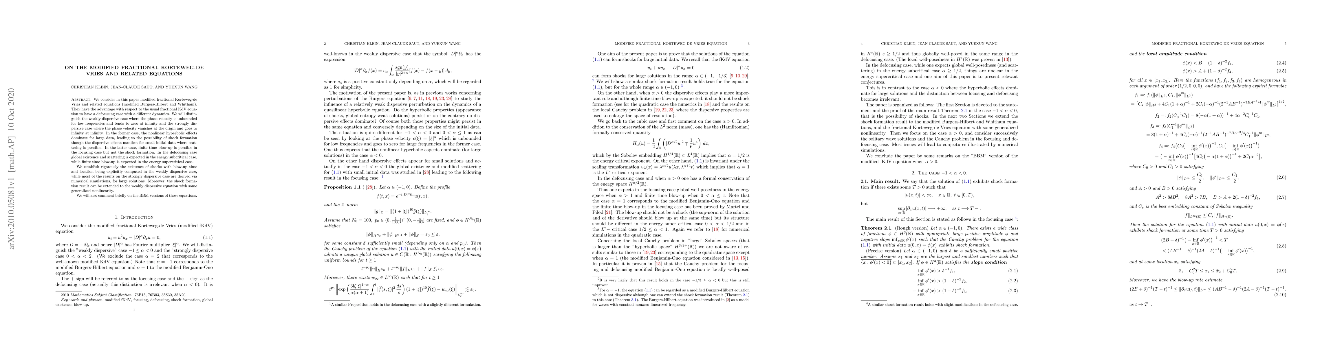 Thumbnail for On the modified fractional Korteweg-de Vries and related equations