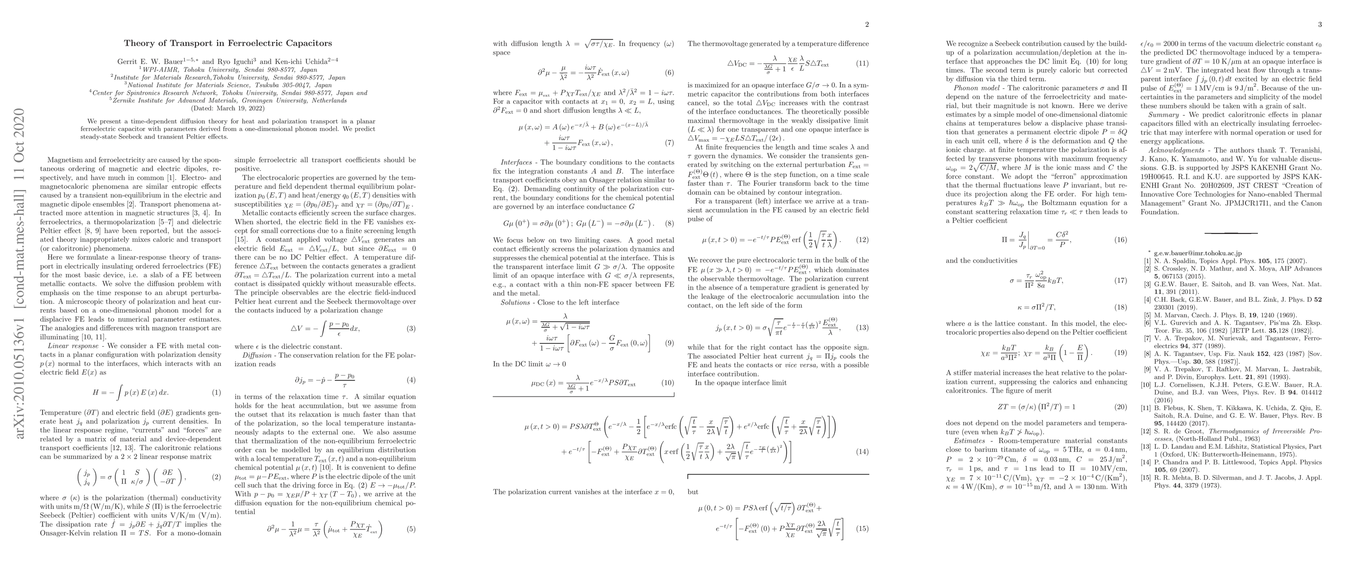 Thumbnail for Theory of Transport in Ferroelectric Capacitors