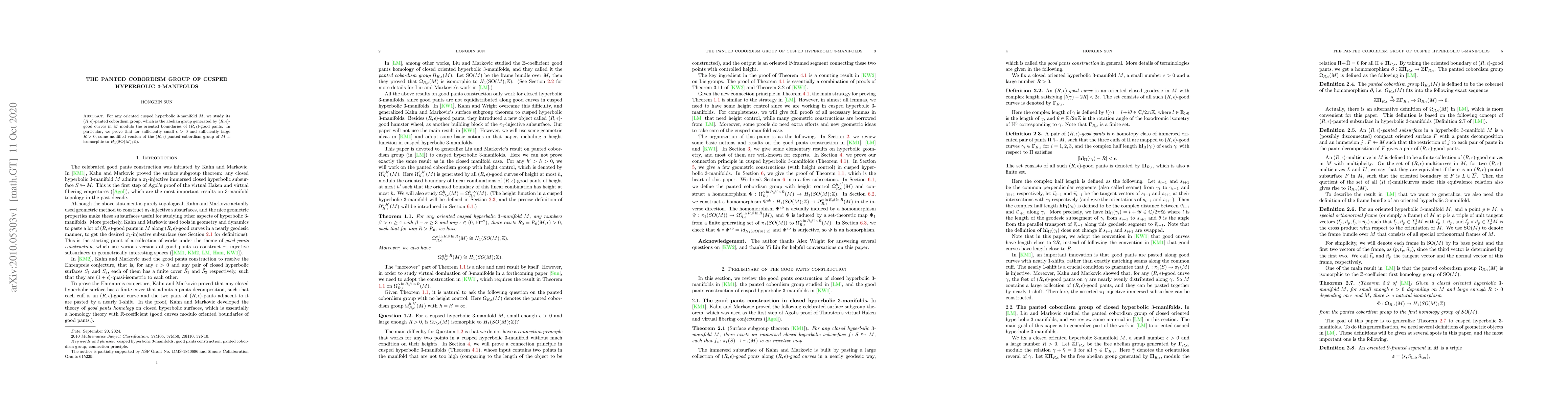 Thumbnail for The panted cobordism group of cusped hyperbolic 3-manifolds
