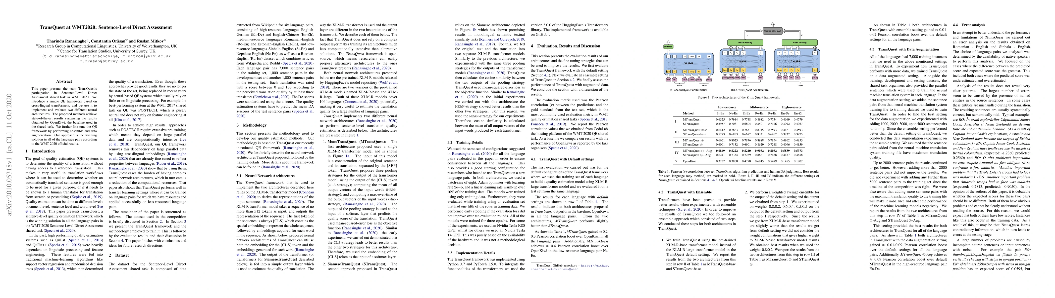 Thumbnail for TransQuest at WMT2020: Sentence-Level Direct Assessment